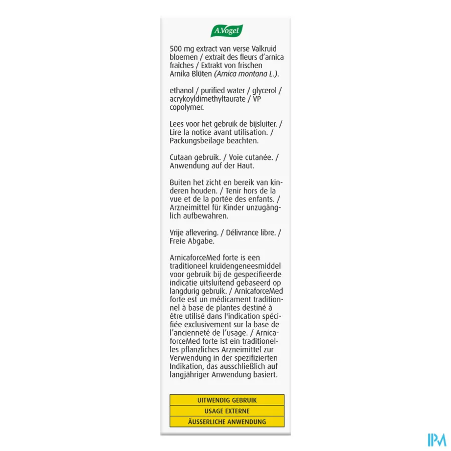 packshot van A. Vogel ArnicaforceMed Forte Gel 100 ml