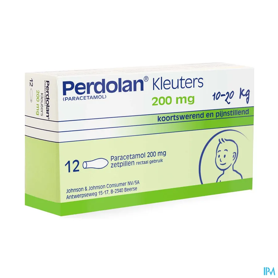 packshot van Perdolan Kleuters 200 mg 12 Suppo's