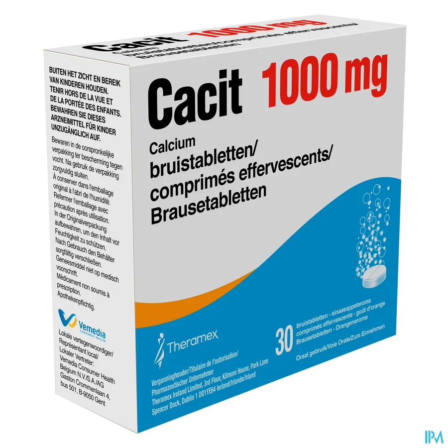packshot van Cacit 1000 mg 30 Bruistabletten