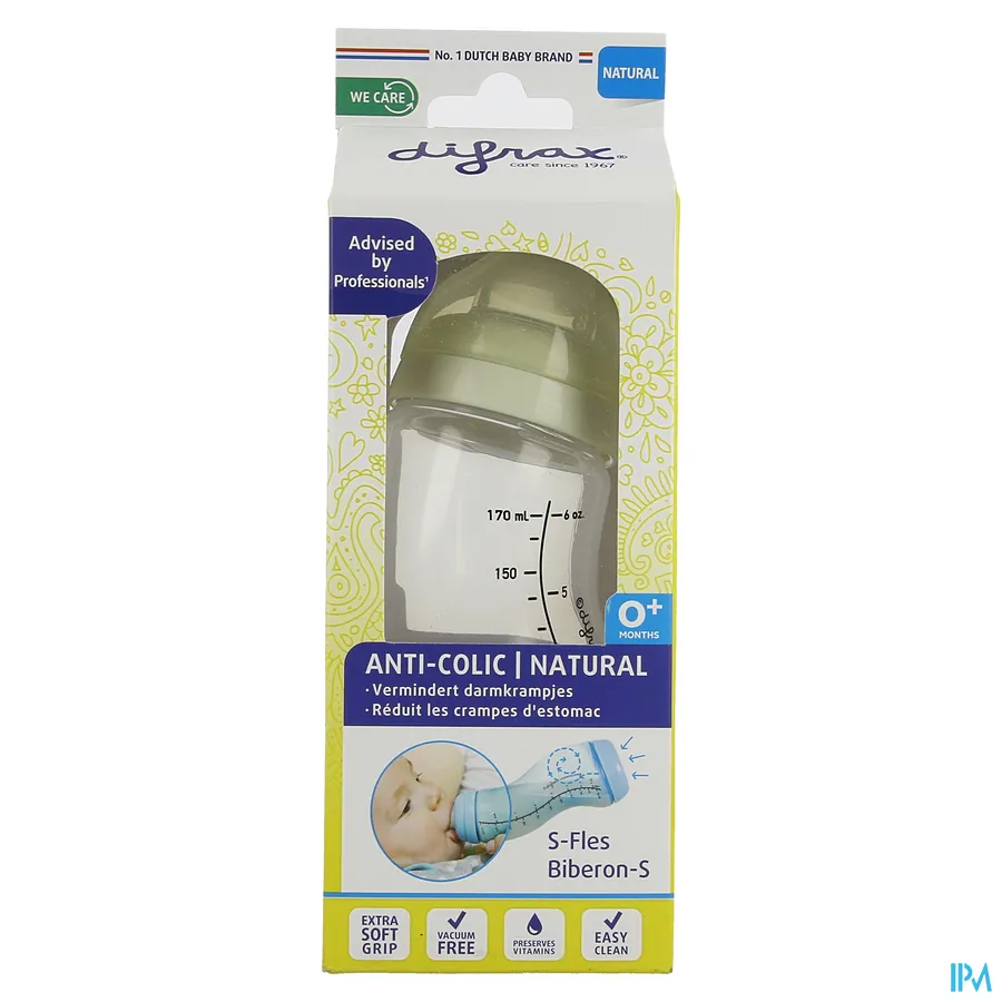 packshot van Difrax S-Fles Natural Crème 170 ml 1 stuk