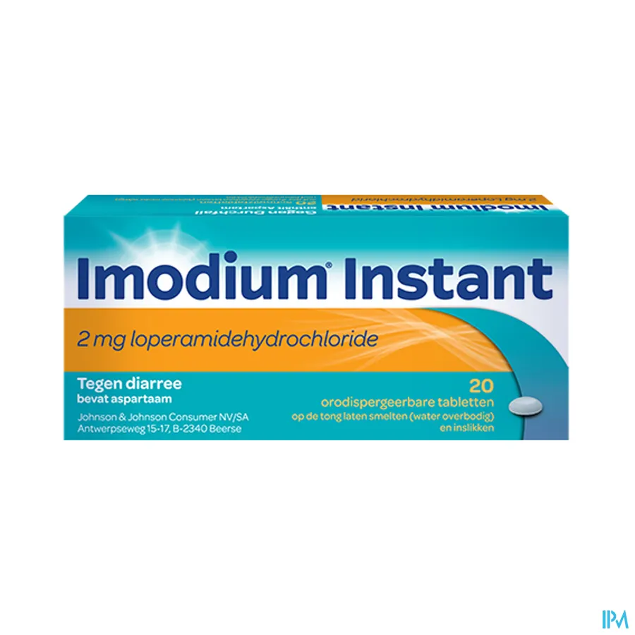 packshot van Imodium Instant 20 tabletten