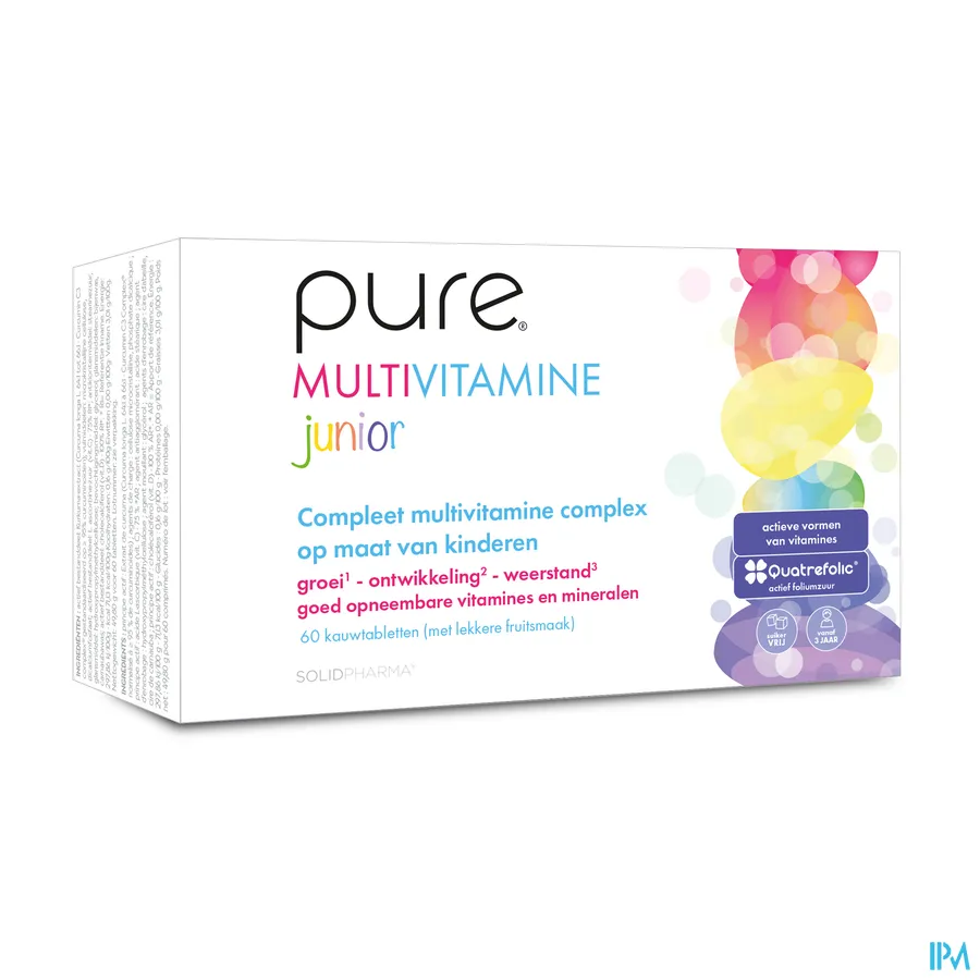packshot van Pure Multivitamine Junior Kauwtabl 60