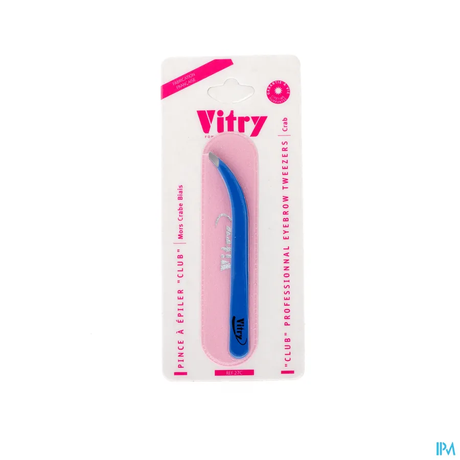 packshot van Vitry Epileerpincet met Gebogen Uiteinde en Schuine Top Gekleurd