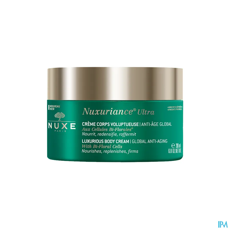 packshot van Nuxe Nuxuriance Ultra Rijkelijke Totale Anti-Ageing Bodycrème met Tweebloemige Cellen Pot 200 ml