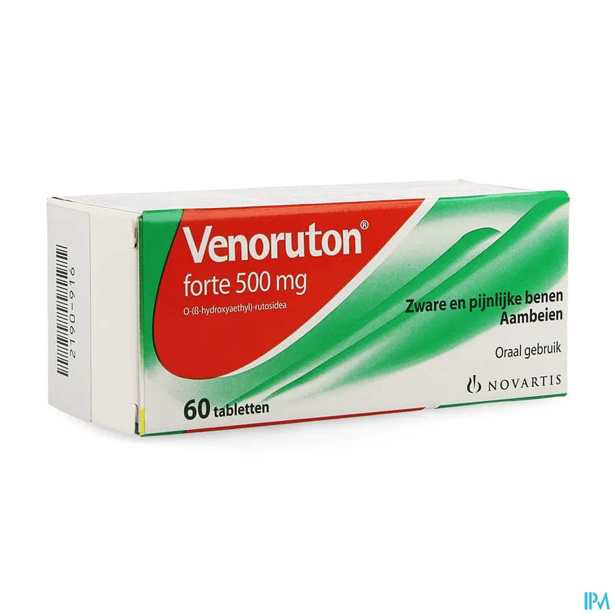 packshot van Venoruton Forte 500 mg 60 Tabletten PI Pharma