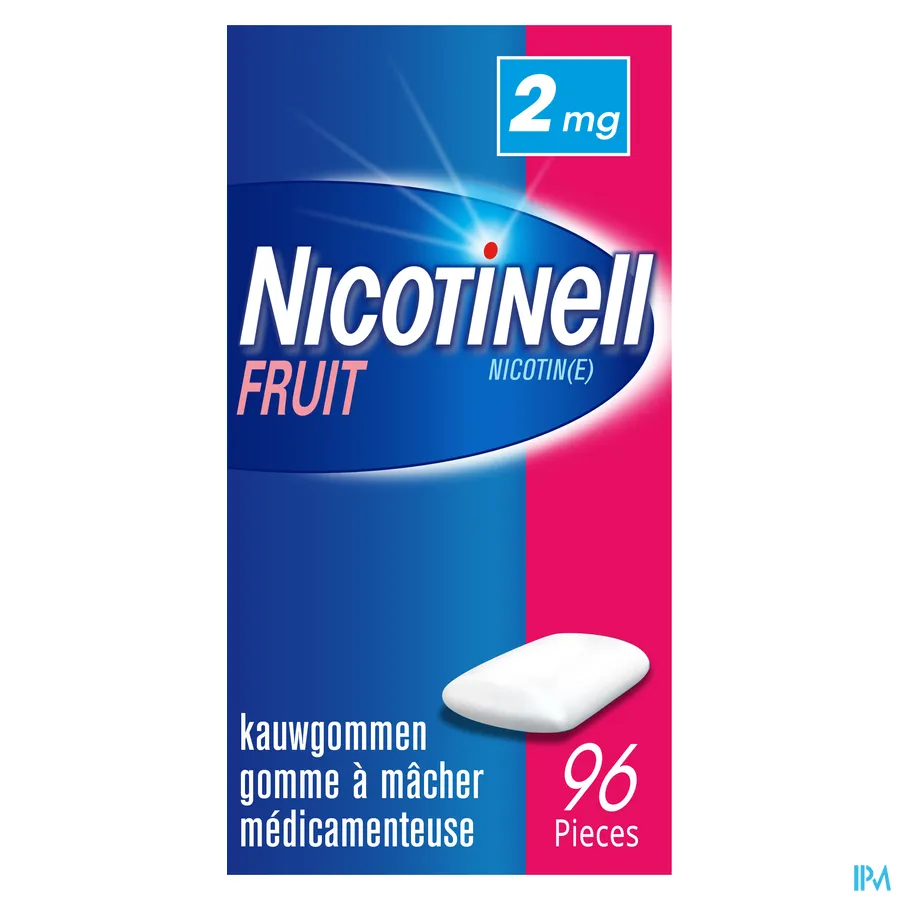 packshot van Nicotinell Fruit 2 mg Kauwgom 96 stuks