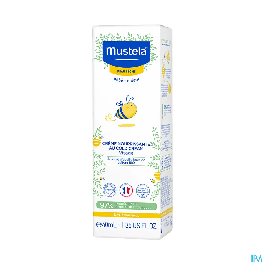 packshot van Mustela Baby en Kind Voedende Gelaatscrème met Cold Cream voor Droge Huid 40 ml