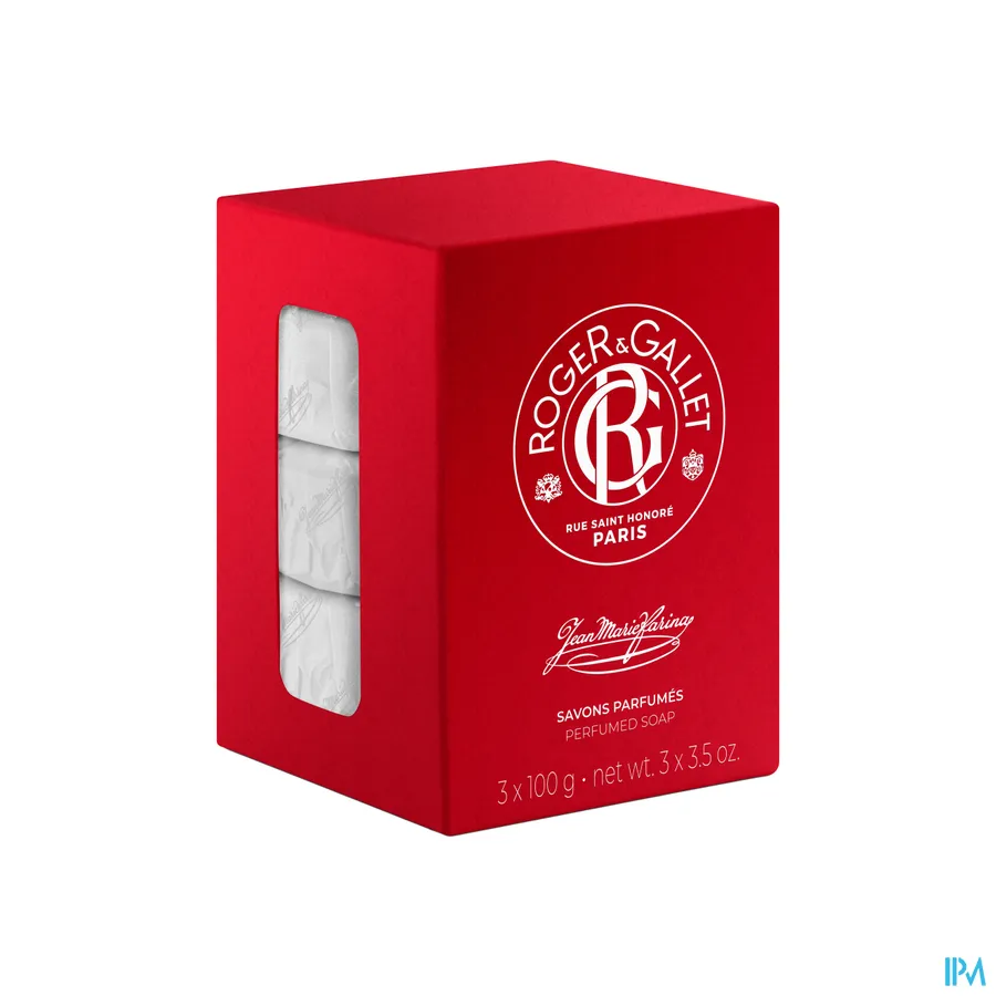 packshot van Roger & Gallet Jean Marie Farina Trio Geschenkset 3 x 100 g