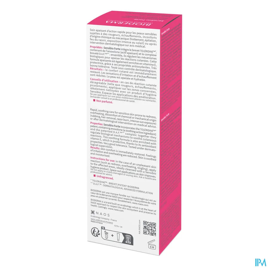 packshot van Bioderma Sensibio Forte Creme 40ml