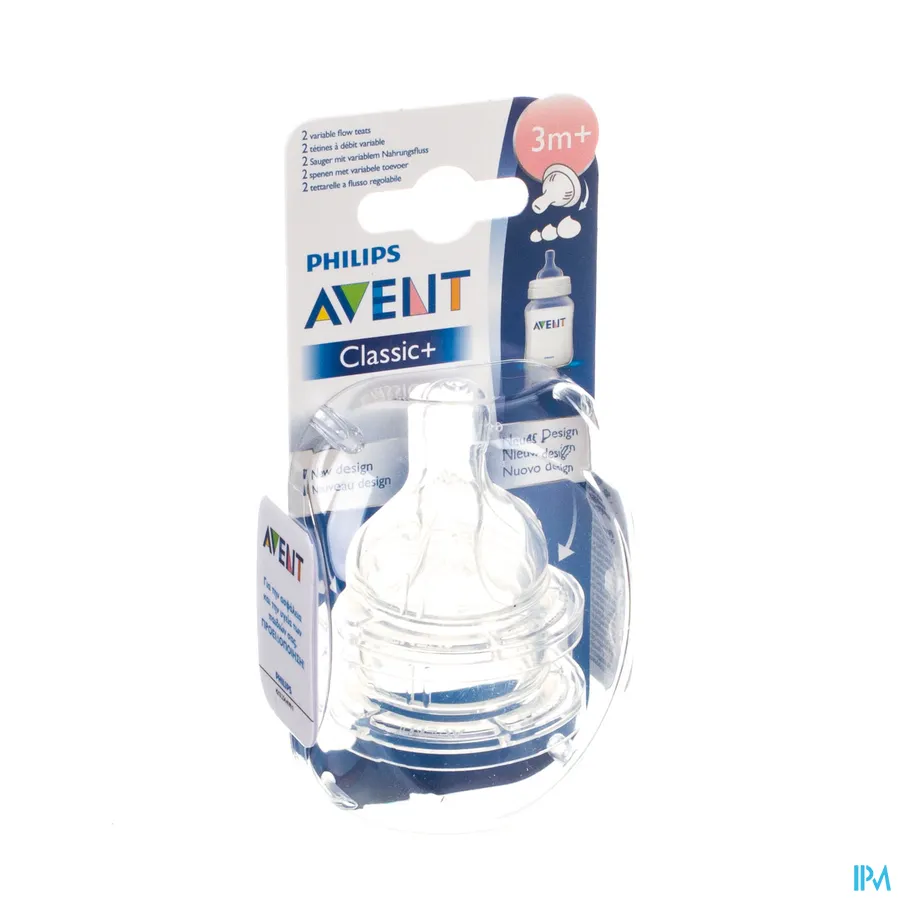 packshot van Avent Airflex Zuigspeen voor Dikkere Vloeistoffen met 3 Verschillende Standen vanaf 3 maanden 2 Stuks