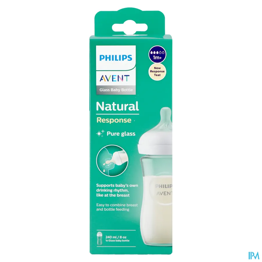 packshot van Philips Avent Natural 3.0 Zuigfles Glas 240 ml