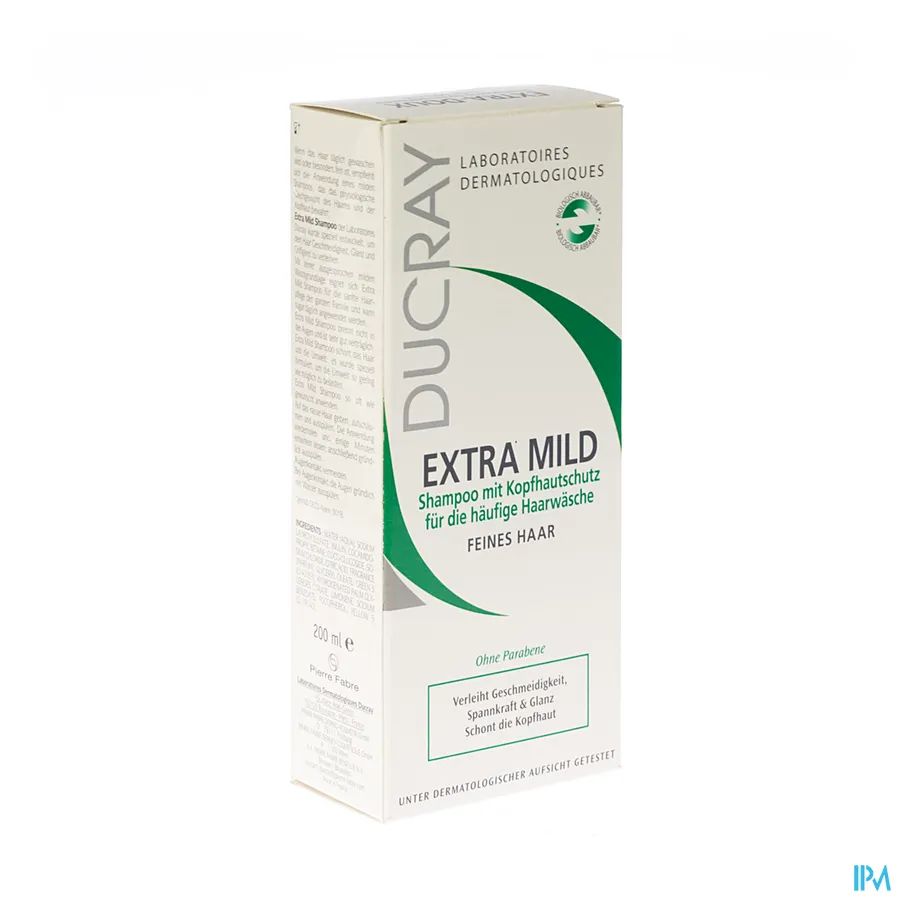 packshot van Ducray Extra-Doux Huidbeschermende Shampoo voor Normaal en Broos Haar Flacon 200 ml