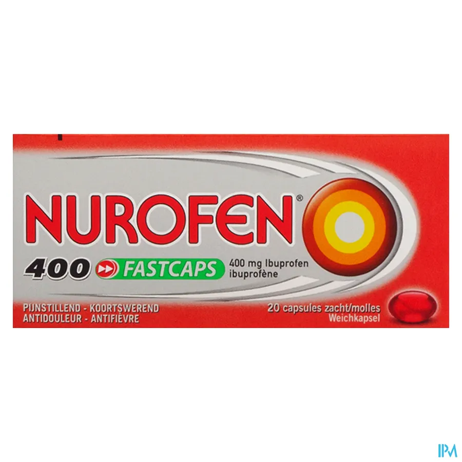 packshot van Nurofen 400 mg Fastcaps 20 Capsules