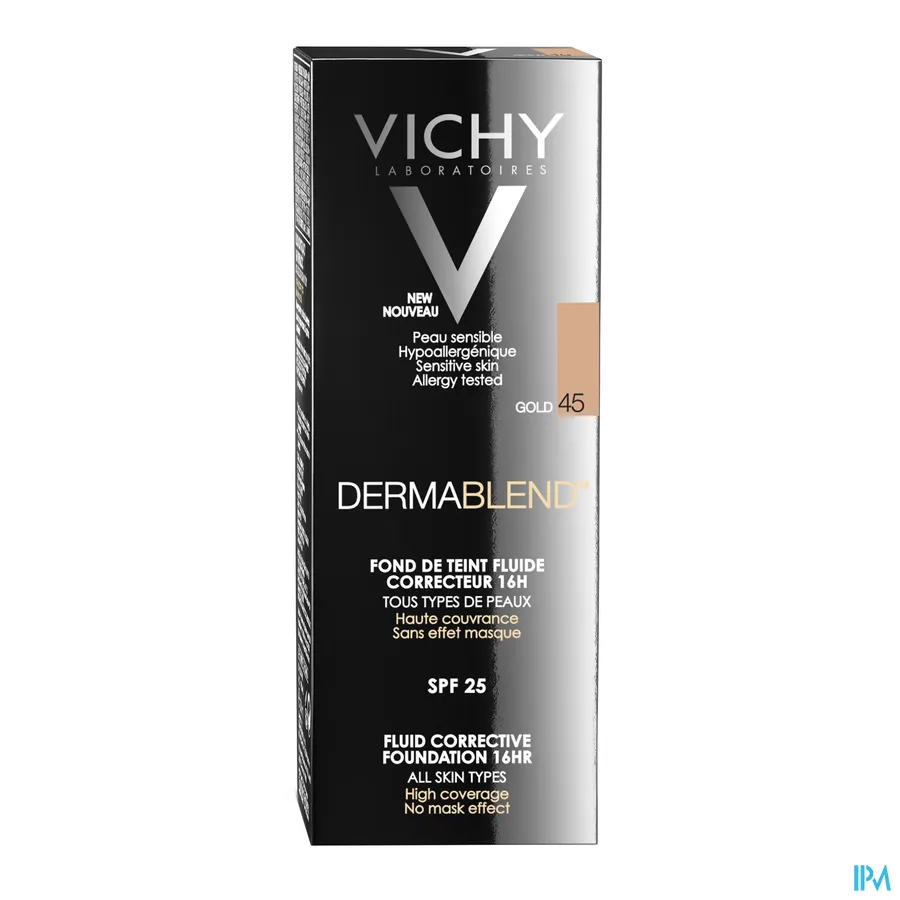 packshot van Vichy Dermablend Fond De Teint Fluide 45 Gold 30 ml