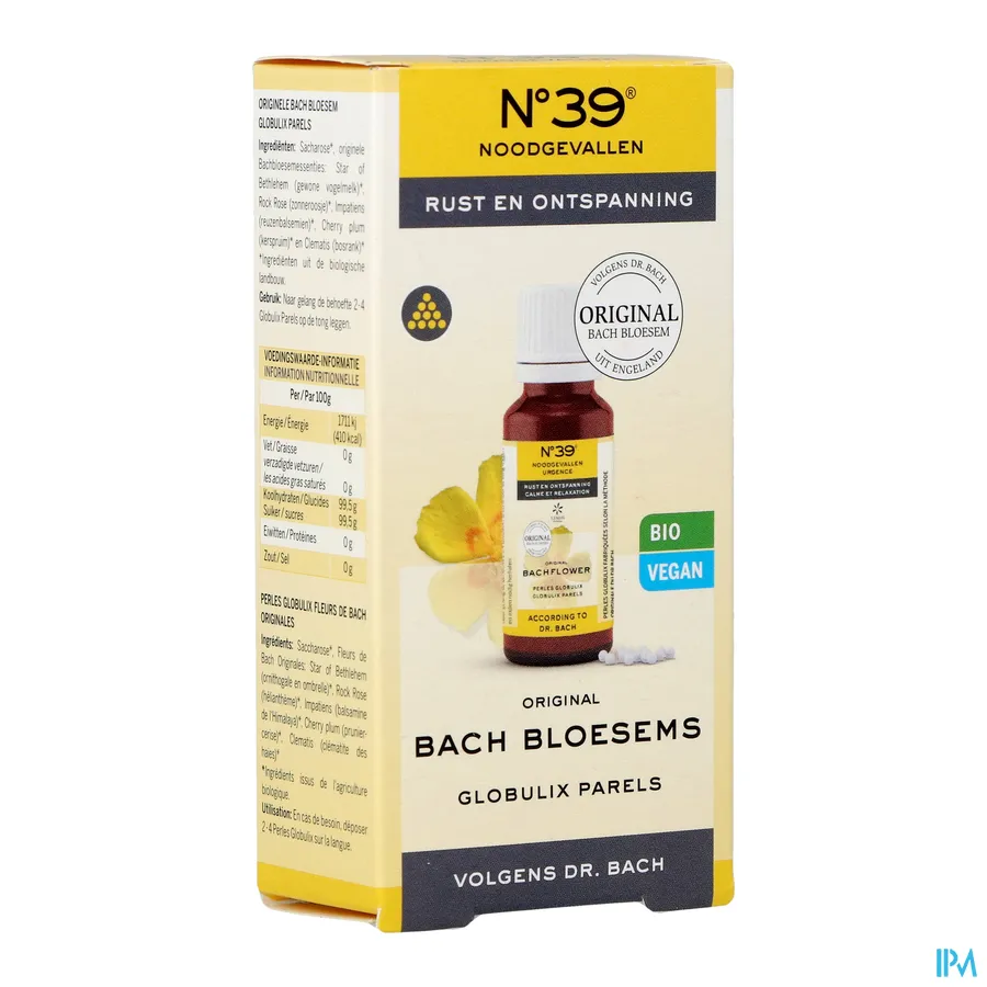 packshot van Bach Bloesem Noodgevallen Globulix parels Dag