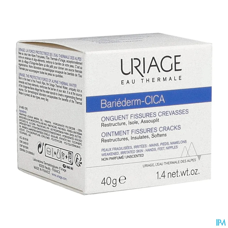 packshot van Uriage Bariéderm Zalf voor Kloven en Barsten Pot 40 g