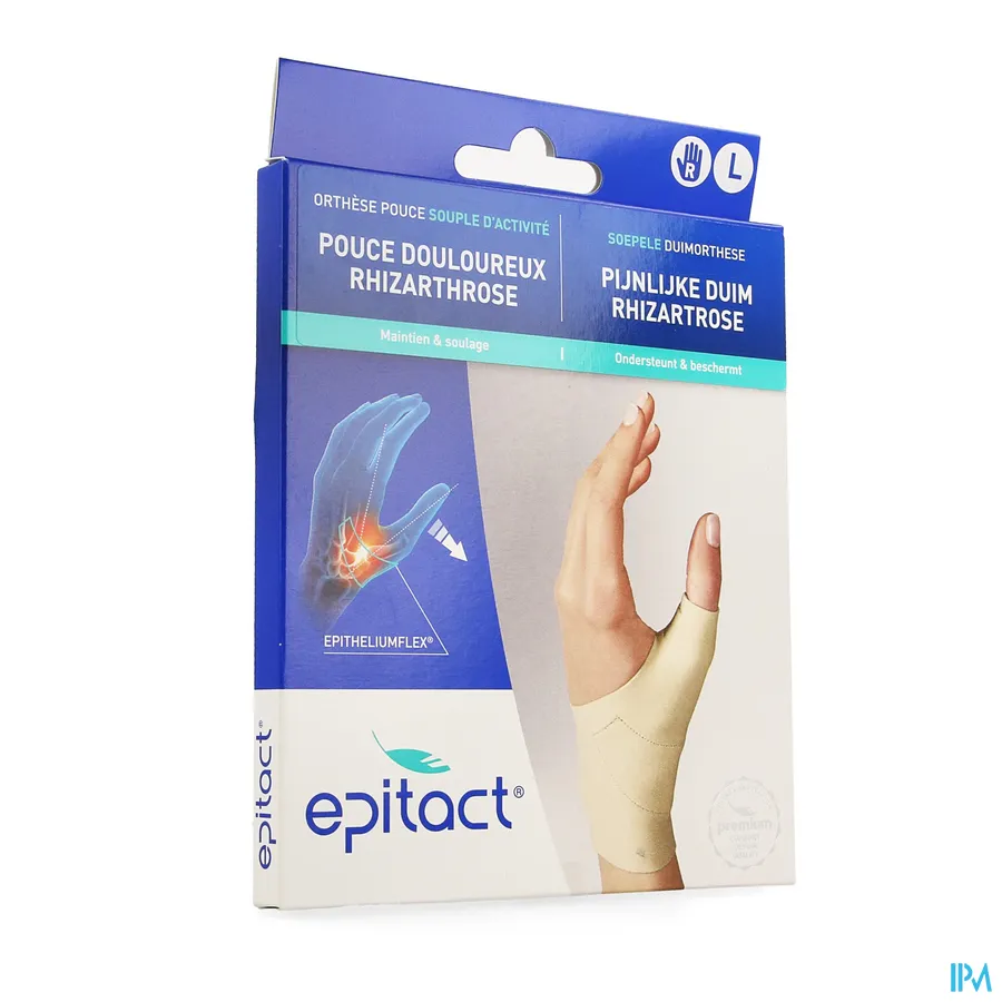 packshot van Epitact Soepele Proprioceptieve Orthese voor Pijnlijke Duim, Rhizartrose voor Rechterhand Large