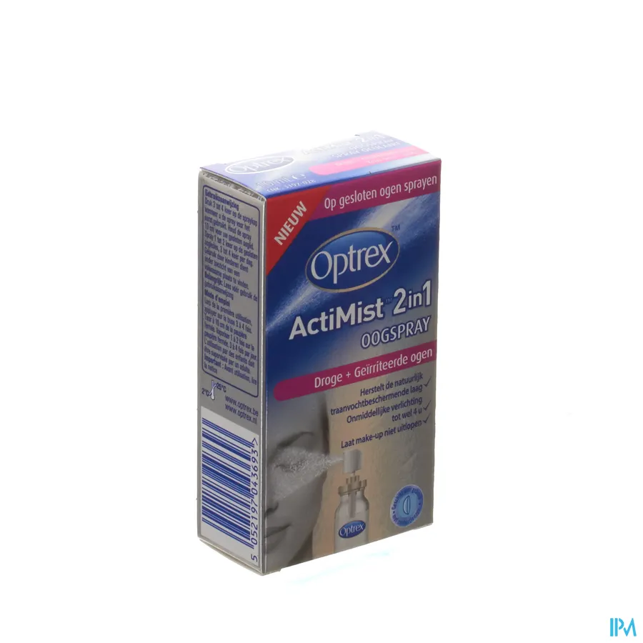 packshot van Optrex Actimist Oogspray Droge + Geïrriteerde ogen