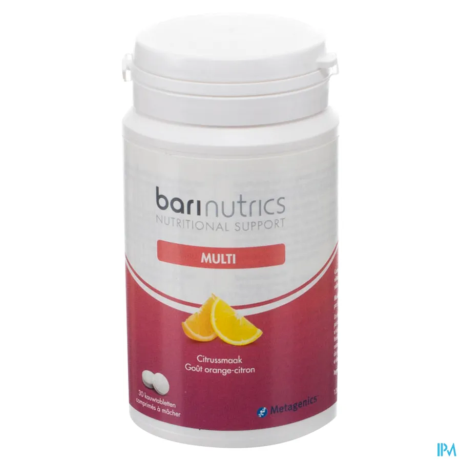packshot van Barinutrics Multi met Citrussmaak 30 Kauwtabletten