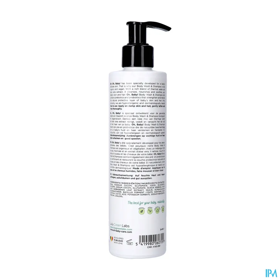 packshot van Oh Baby Body Wash & Shampoo 250 ml