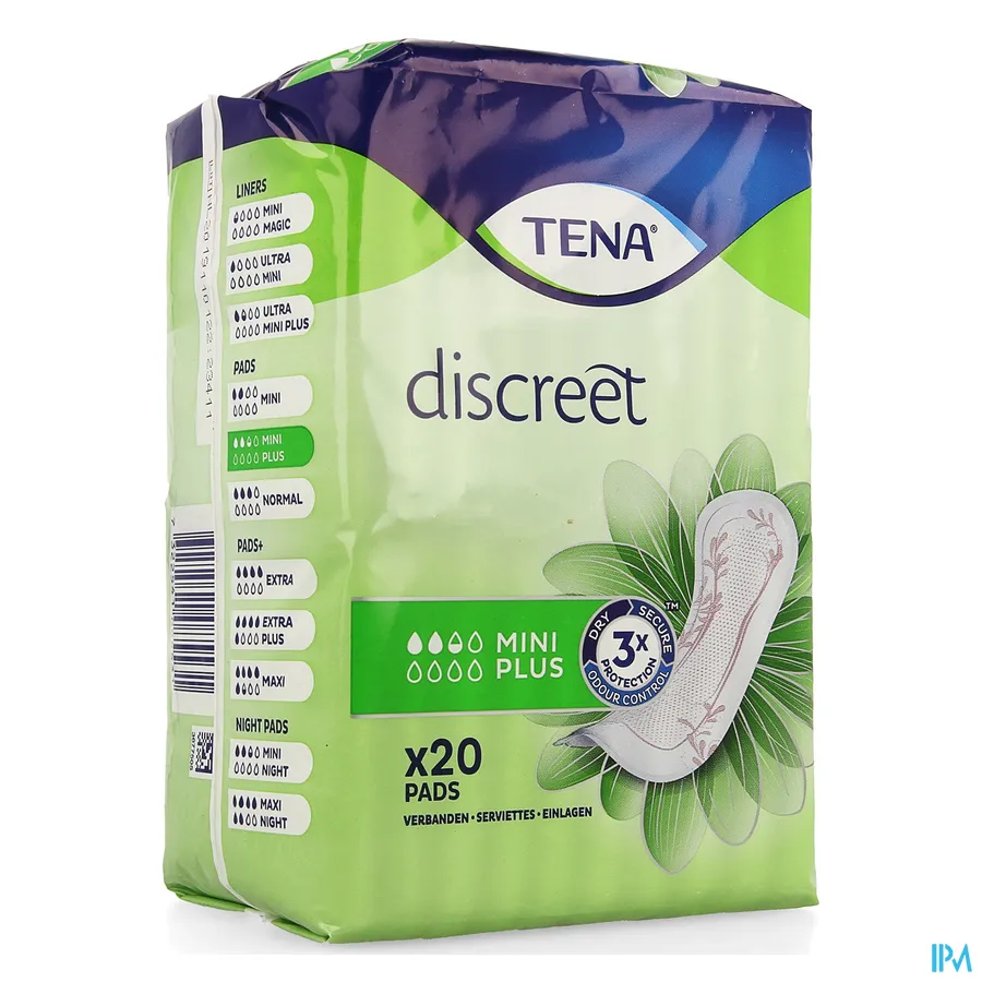 packshot van TENA Discreet Mini Plus 20 stuks