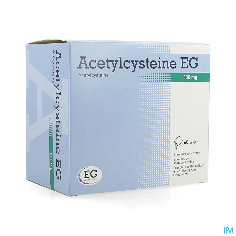 packshot van Acetylcysteïne EG 600 mg 60 Zakjes