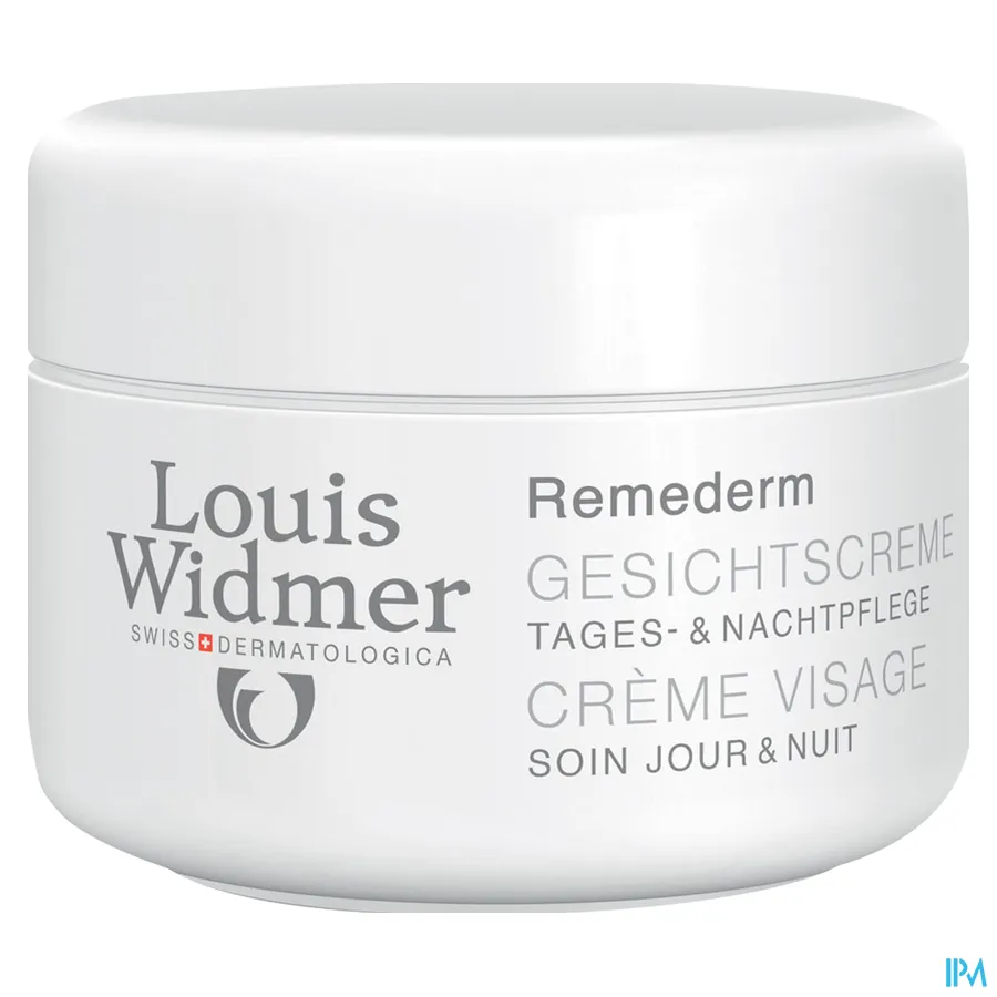 packshot van Louis Widmer Remederm Gezichtscrème voor Zeer Droge Huid met Parfum 50 ml
