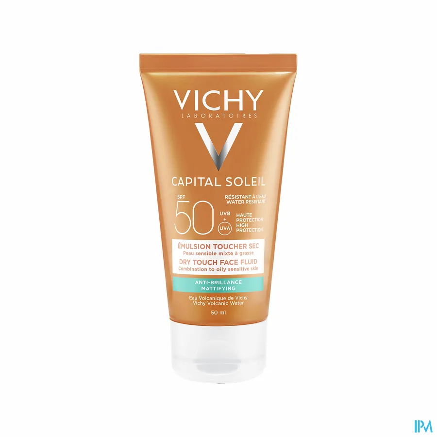 packshot van Vichy Ideal Soleil Emulsie Mat Dry Touch SPF50+ 50 ml