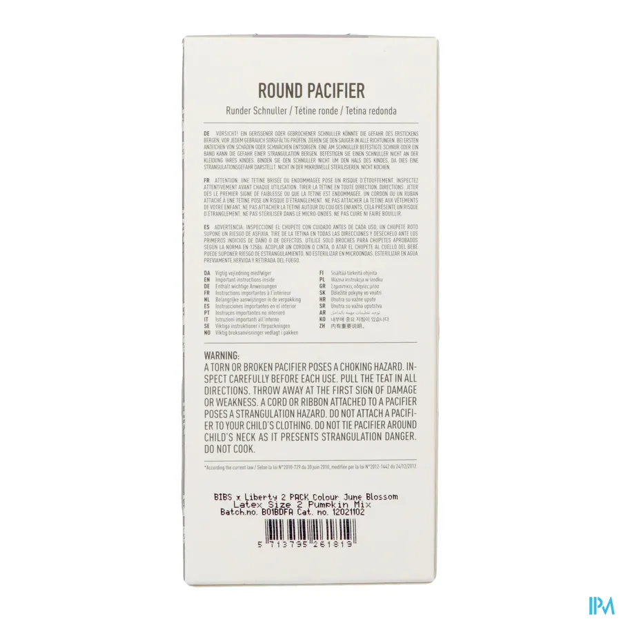 packshot van Bibs 2 Fopspeen Duo Liberty Garden Blossom Pumpk.2