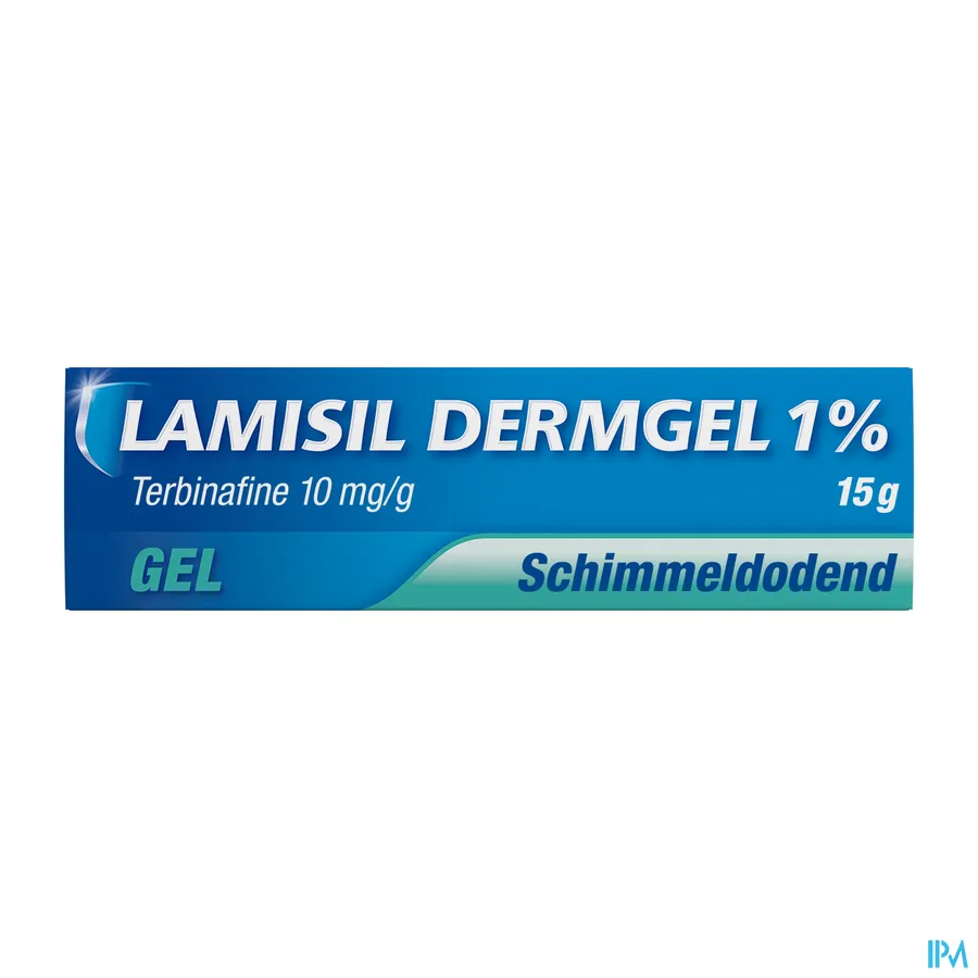 packshot van Lamisil Dermgel 1% Schimmeldodende Gel Tube 15 g