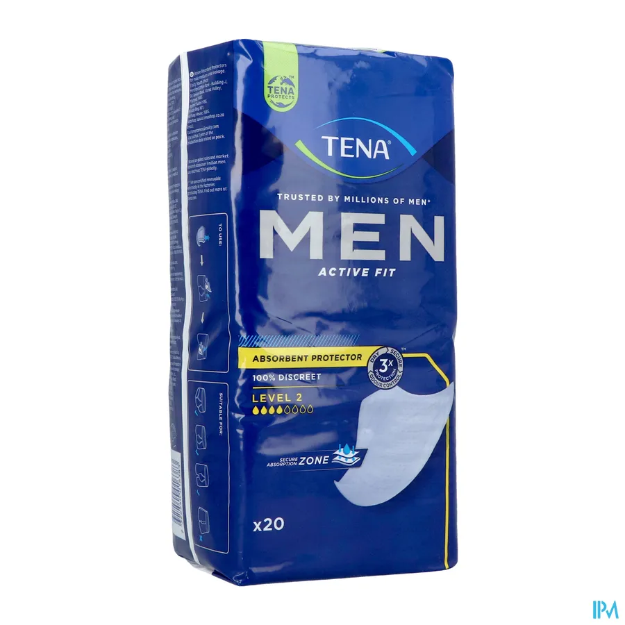 packshot van TENA Men Active Fit Absorbent Protector Level 2 20 stuks