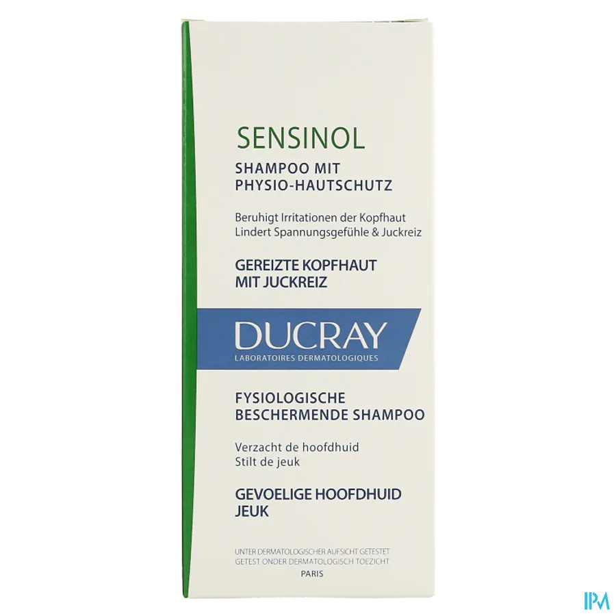 packshot van Ducray Sensinol Fysiologisch Beschermende Shampoo voor de Gevoelige Hoofdhuid 200 ml