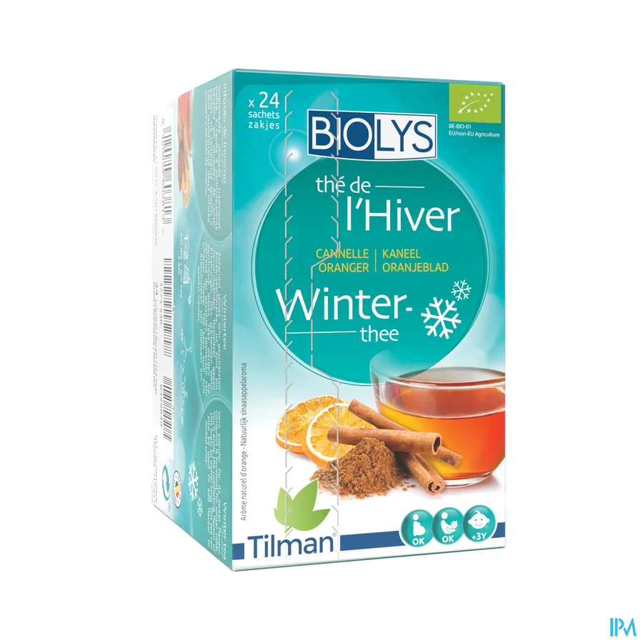 packshot van Tilman Biolys Winterthee Kaneel-Oranjeblad 24 zakjes