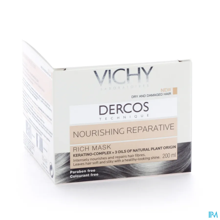 packshot van Vichy Dercos Voedend en Herstellend Masker voor Droog en Beschadigd Haar 200 ml