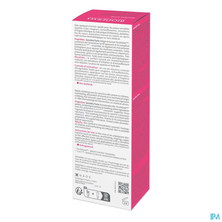 packshot van Bioderma Sensibio Forte Creme Gevoelige Huid