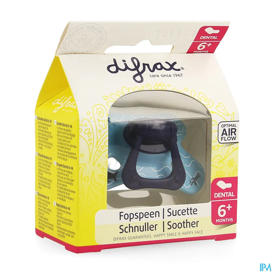 packshot van Difrax Fopspeen Sil Dental Girl +6 m