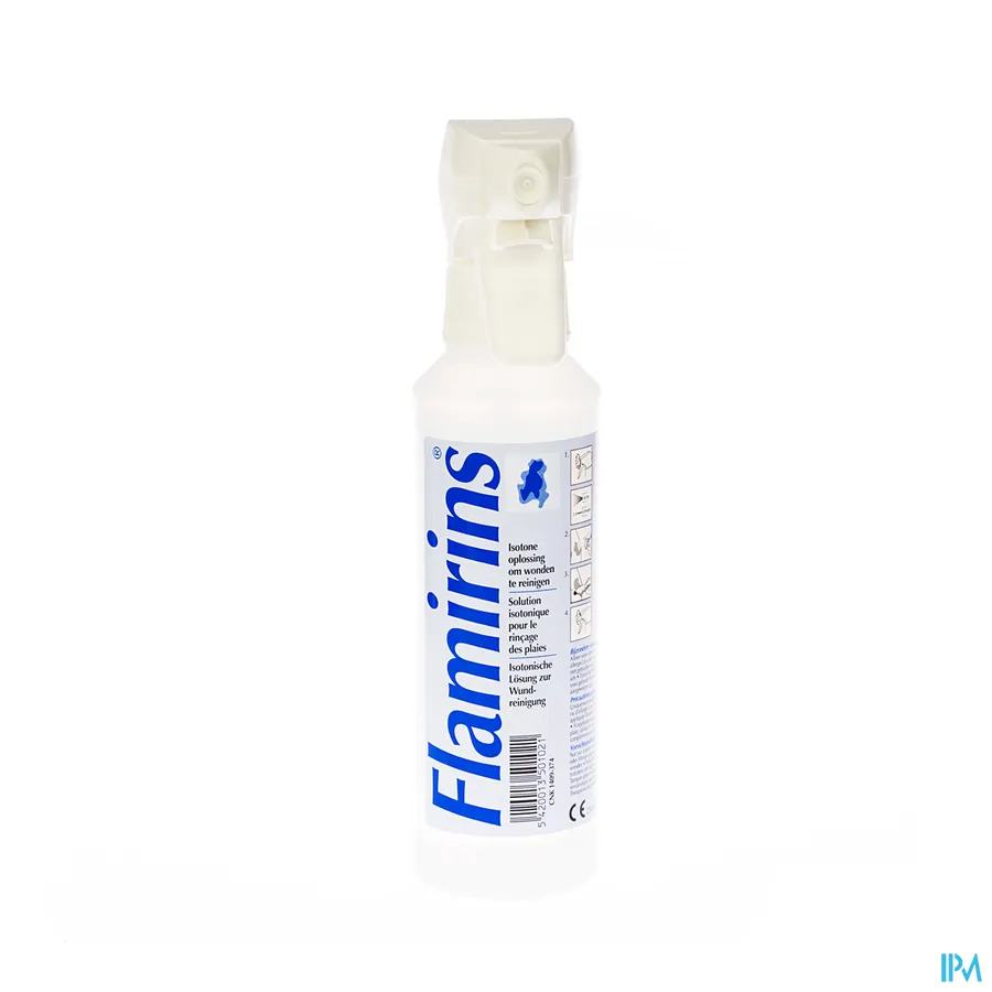 packshot van Flamirins Isotone Gebufferde Wondreiniger Spray 250 ml
