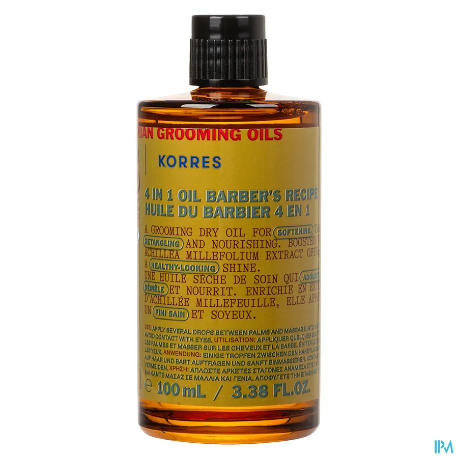 packshot van Korres Km Achillea Mens Grooming Oil 100ml