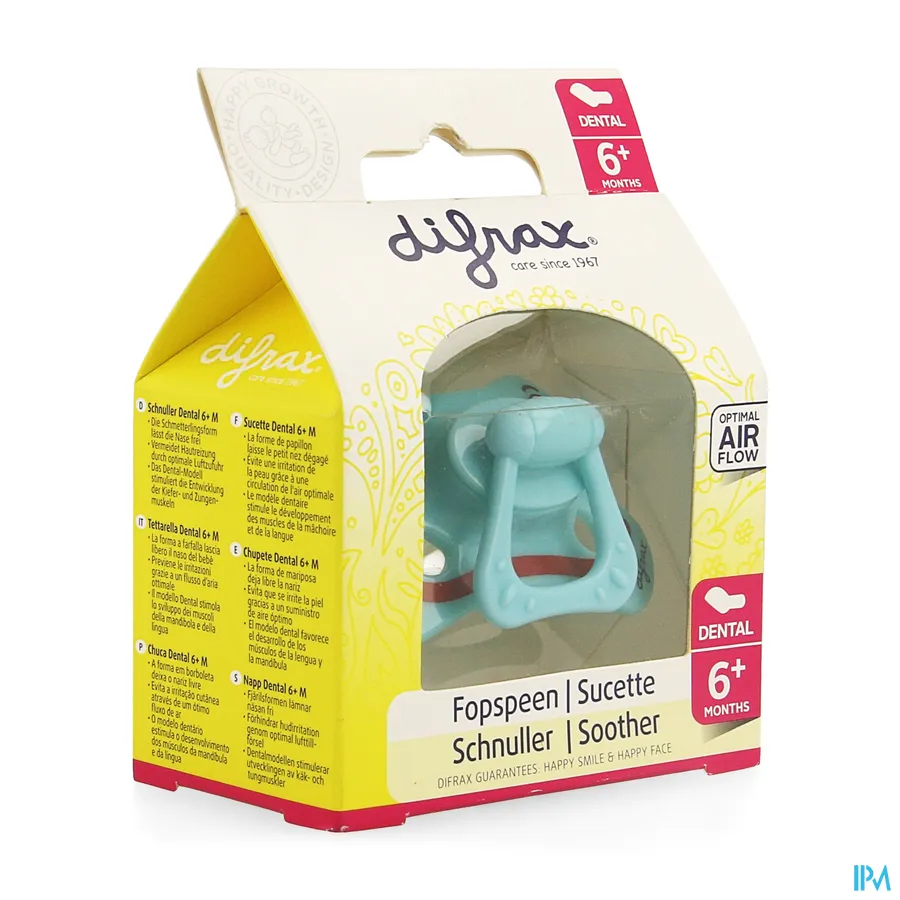 packshot van Difrax Fopspeen Sil Dental Girl +6 m