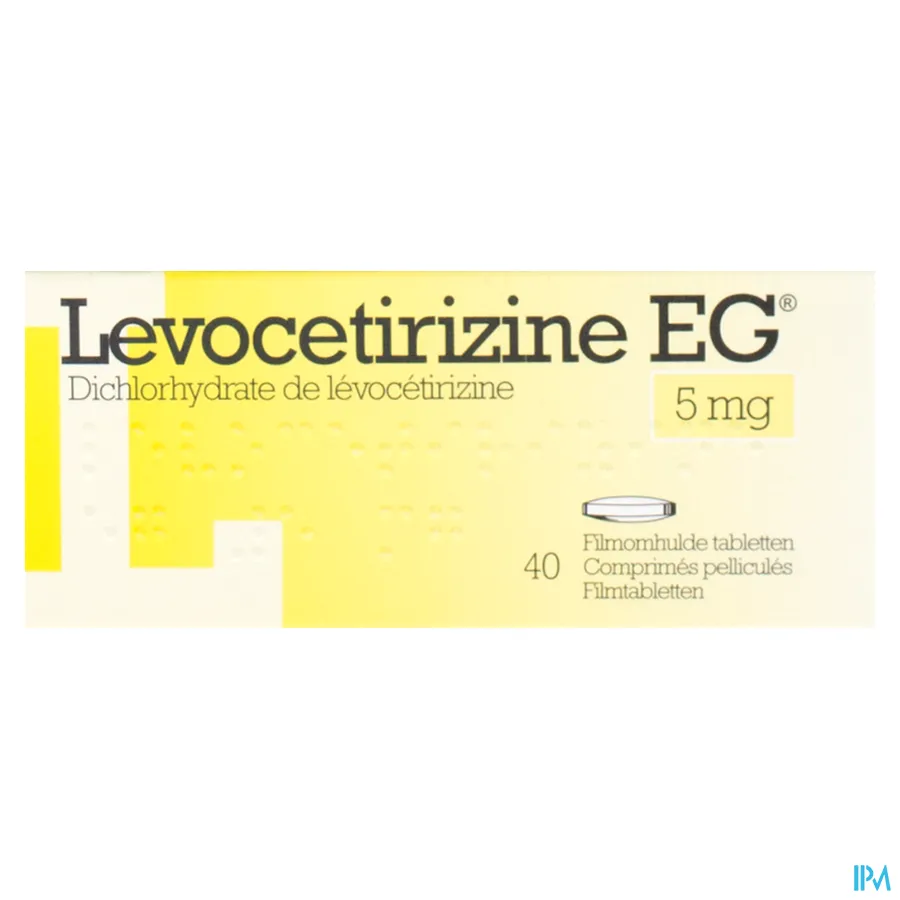 packshot van Levocetirizine EG 5 Mg 40 Tabletten