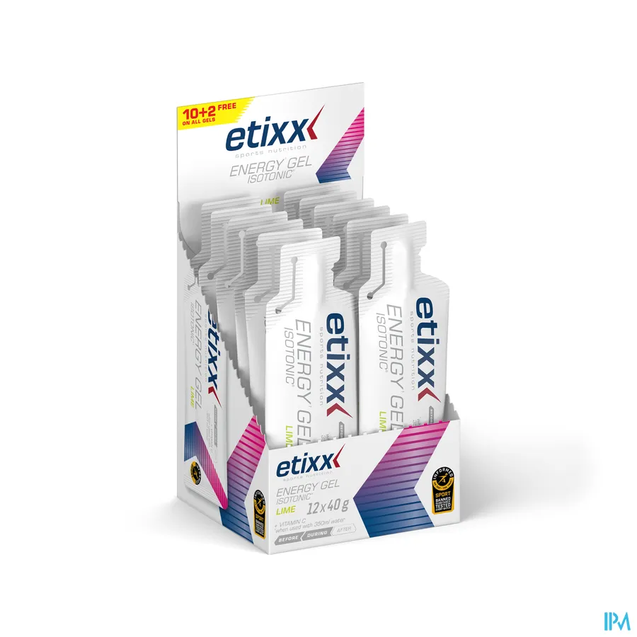 packshot van Etixx Isotonic Energy Gel met Limoensmaak 12 x 40 g