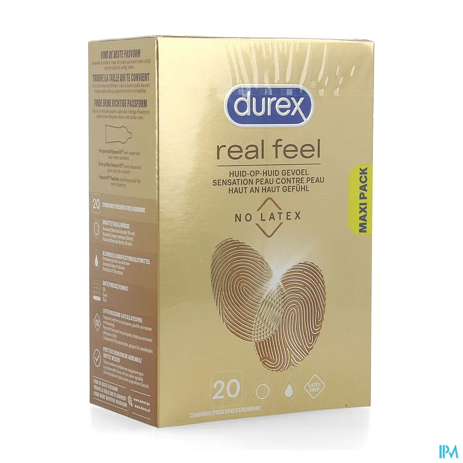 packshot van Durex Real Feel voor Huid-op-Huid Gevoel zonder Latex 20 Condooms