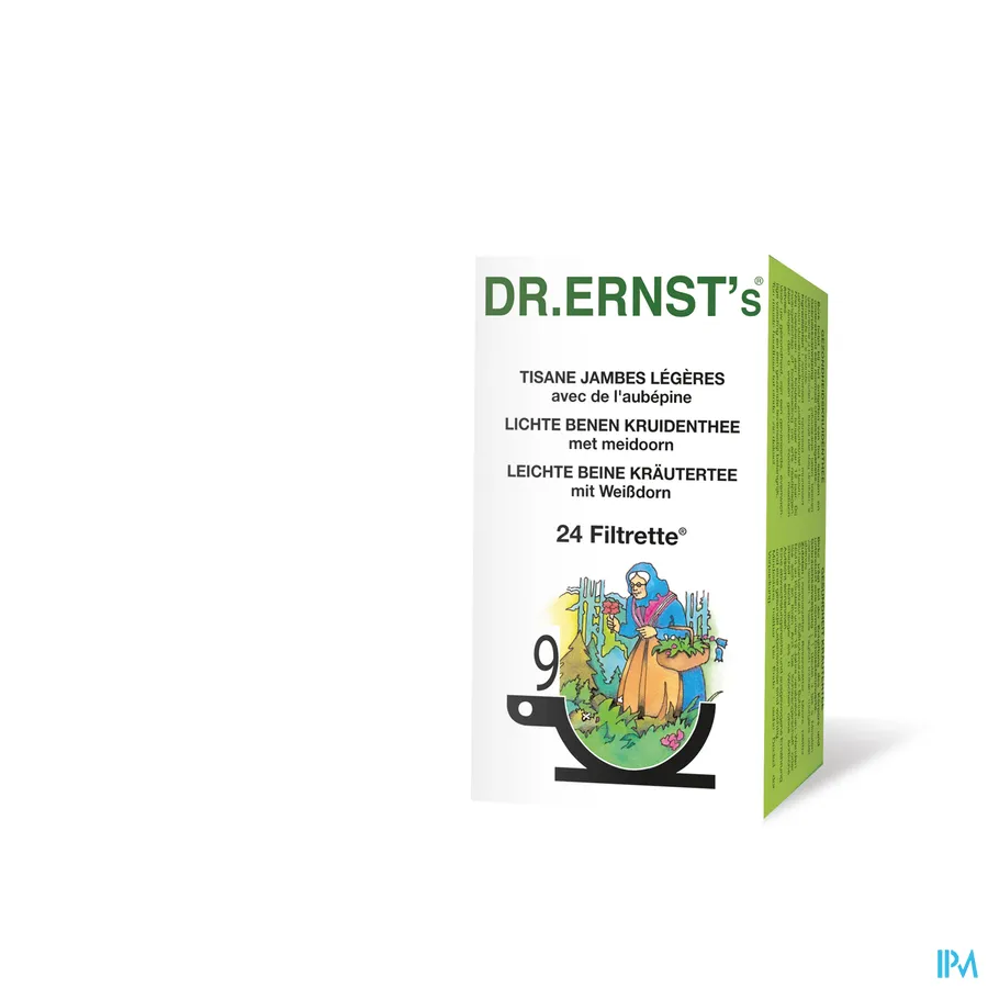 packshot van Dr Ernst Thee voor Lichte Benen n°9 met Meidoorn 24 Zakjes