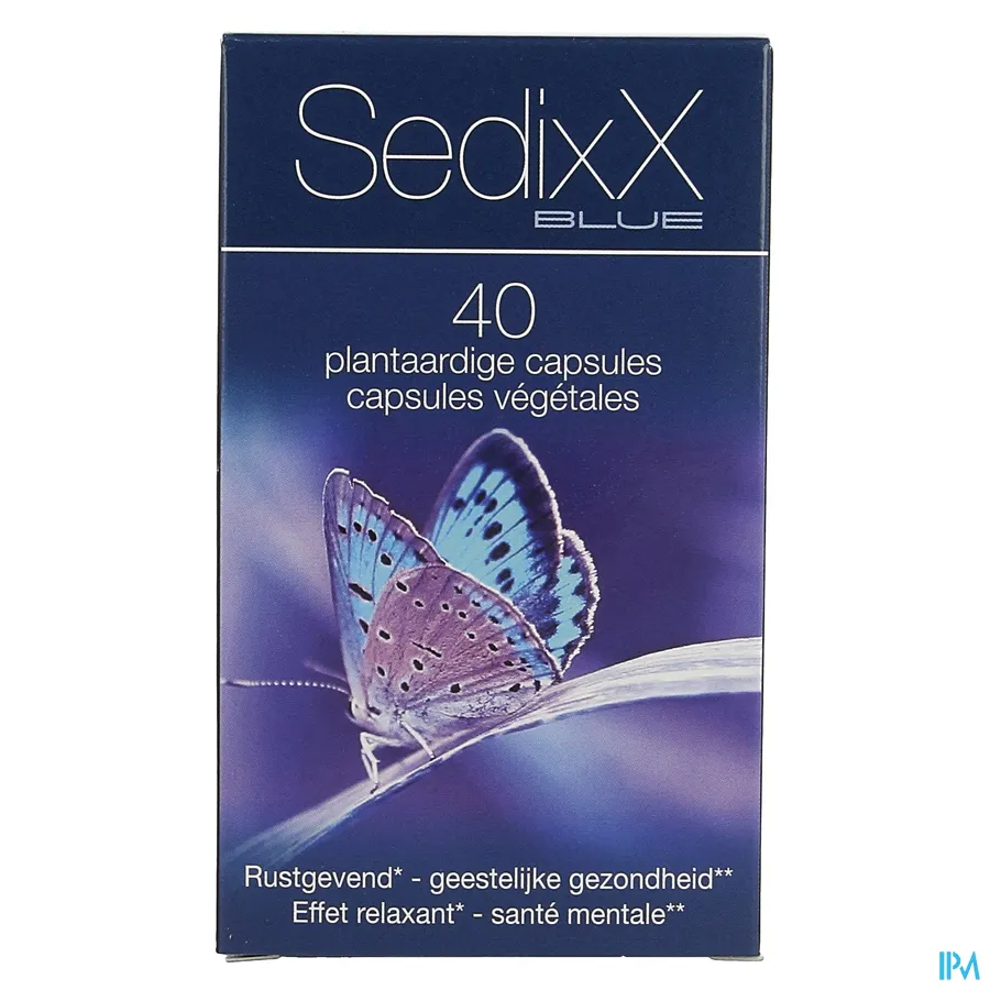 packshot van SedixX Blue -Rustgevend en voor Geestelijke Gezondheid- 40 Plantaardige Capsules