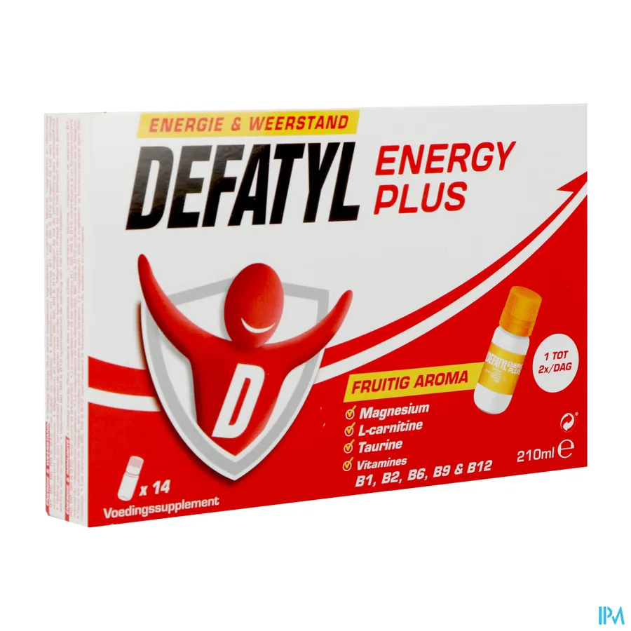 packshot van Defatyl Energy Plus voor Energie en Weerstand Ampulle 14 x 15 ml