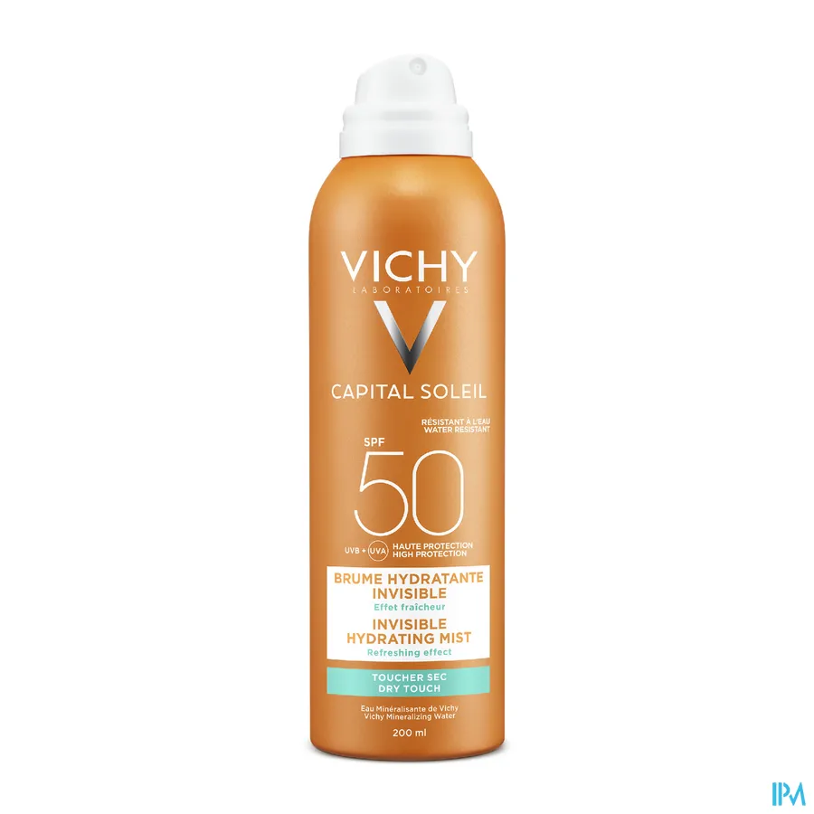 packshot van Vichy Ideal Soleil Onzichtbare Hydraterende Zonnemist met SPF 50 200 ml
