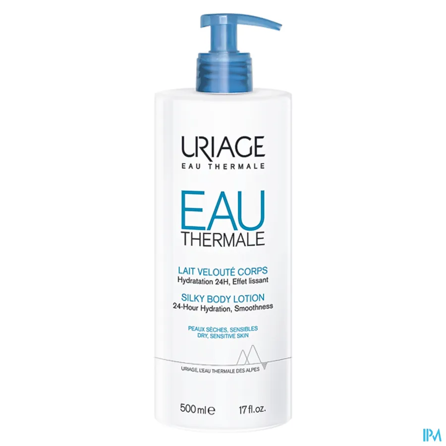 packshot van Uriage Eau Thermale Silky Body Lotion 500 ml