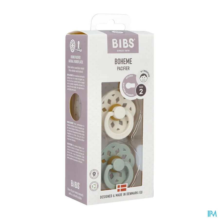 packshot van Bibs 2 Boheme Duo Sage/ Ivory