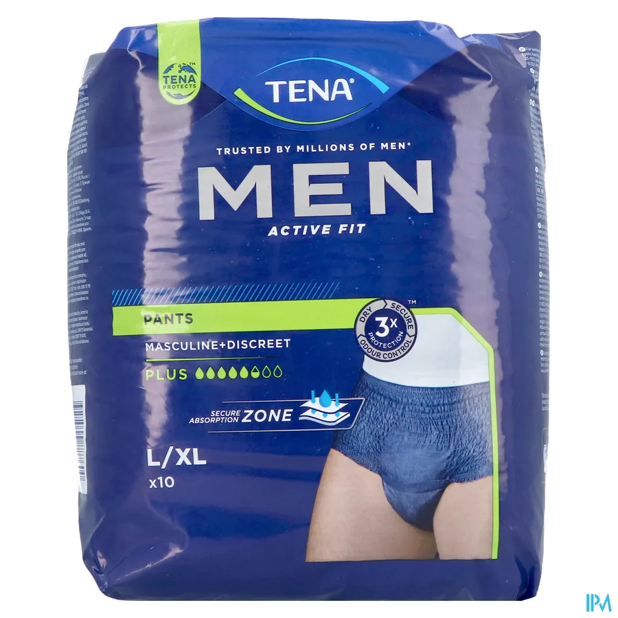 packshot van TENA Men Active Fit Pants Plus L/XL - 10 stuks