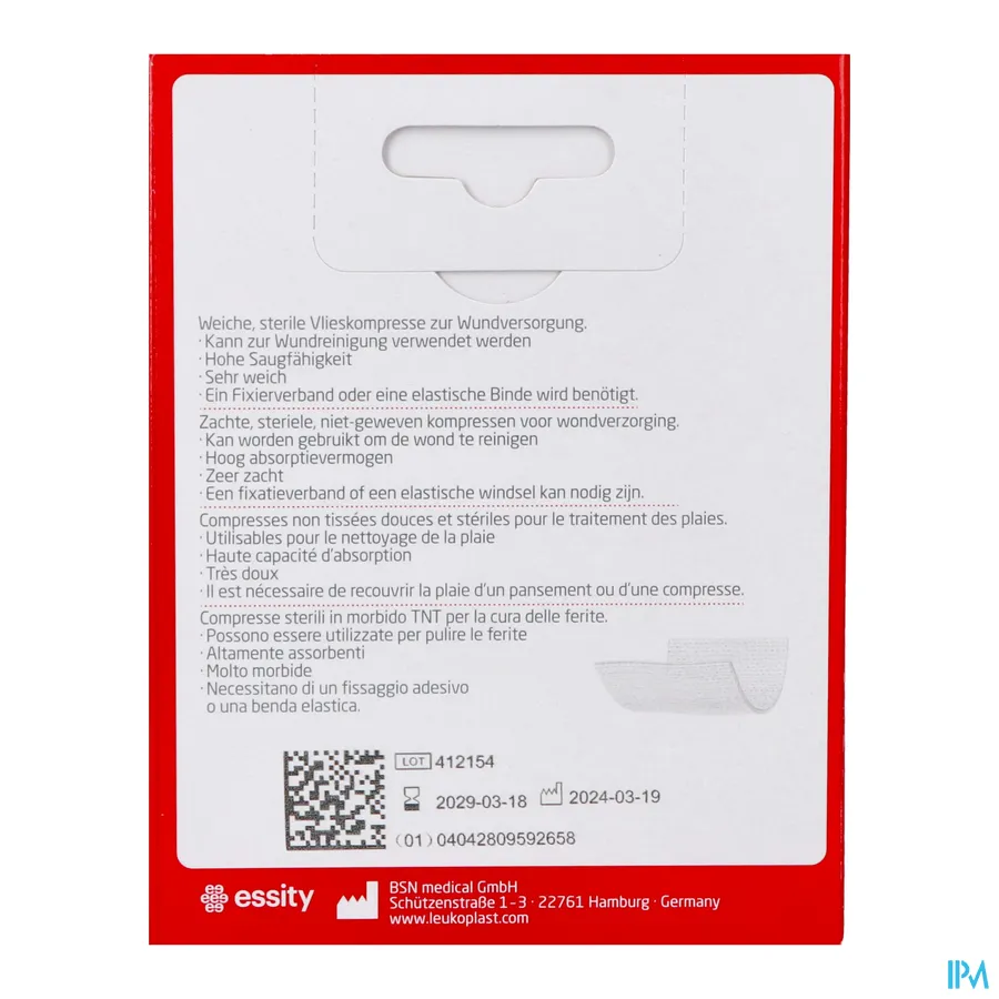 packshot van Cutisoft Steriel Vlieskompres 7,5 cm x 7,5 cm 12 stuks